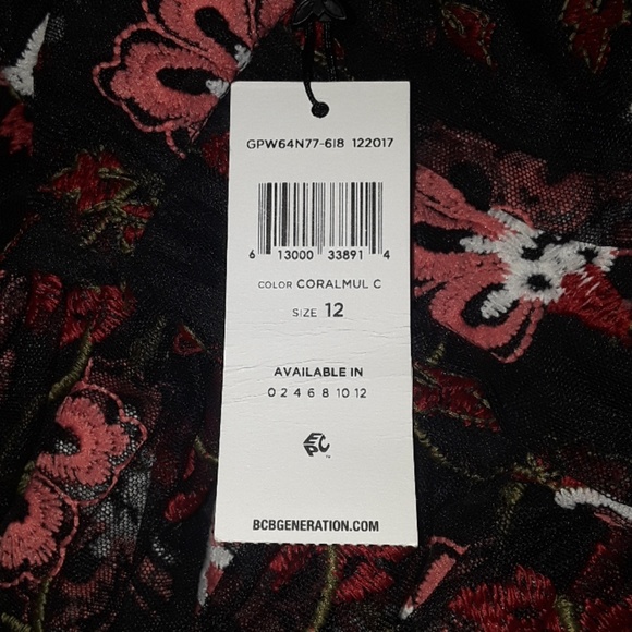 NWT, BCBGeneration Embroidered Tulle Dress - Picture 9 of 16